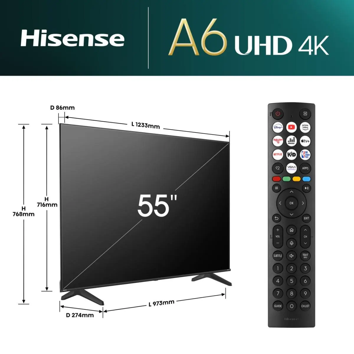 HISENSE TV LED 55A6N slika 3
